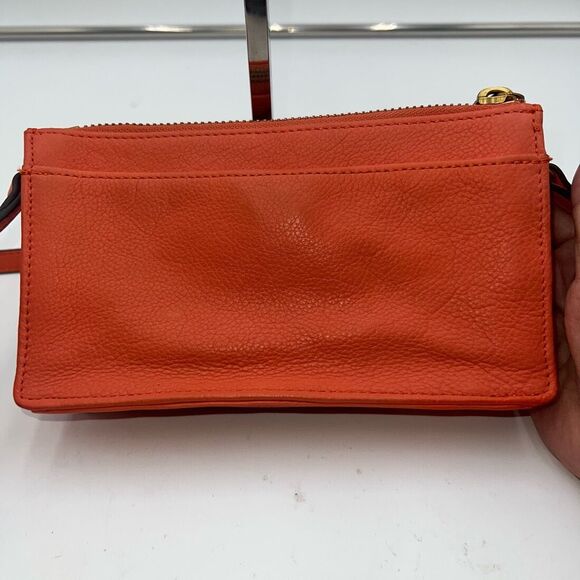 Aimee Kestenberg Orange Leather Three Compartment Crossbody - Picture 5 of 14